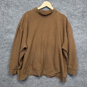 Lands' End Plus Sz 3X 24W-26W Sweater Brown Ribbed Fall Cozy Layering Minimalist
